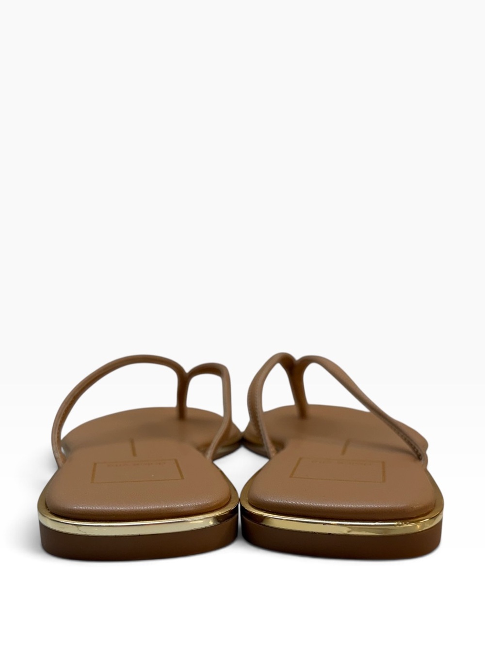 NWOT Dolce Vita Froyo Tan Gold Trim Thong Sandals Size 7 - Picture 13 of 13